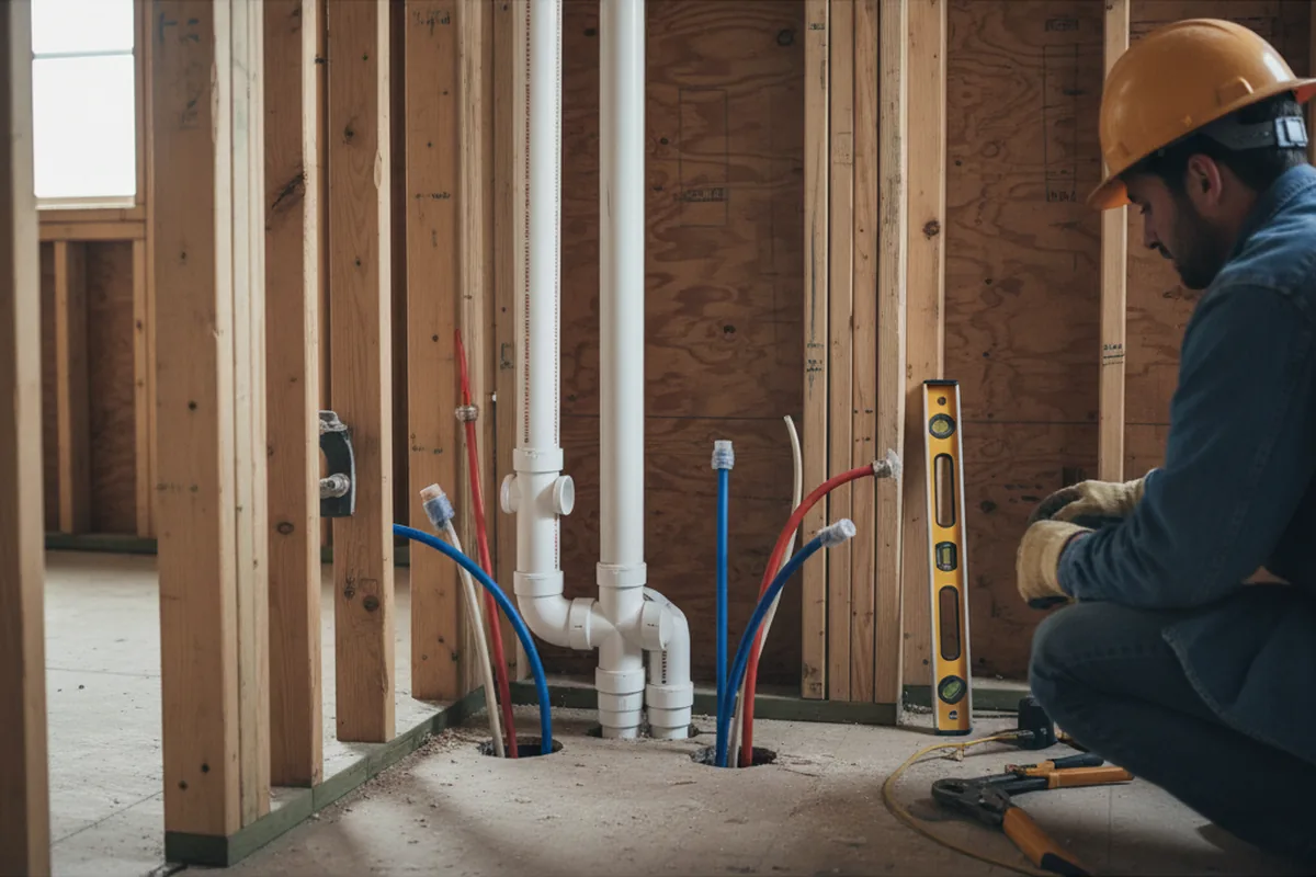 Drain and supply rough-in during Leak Detection in Onslow